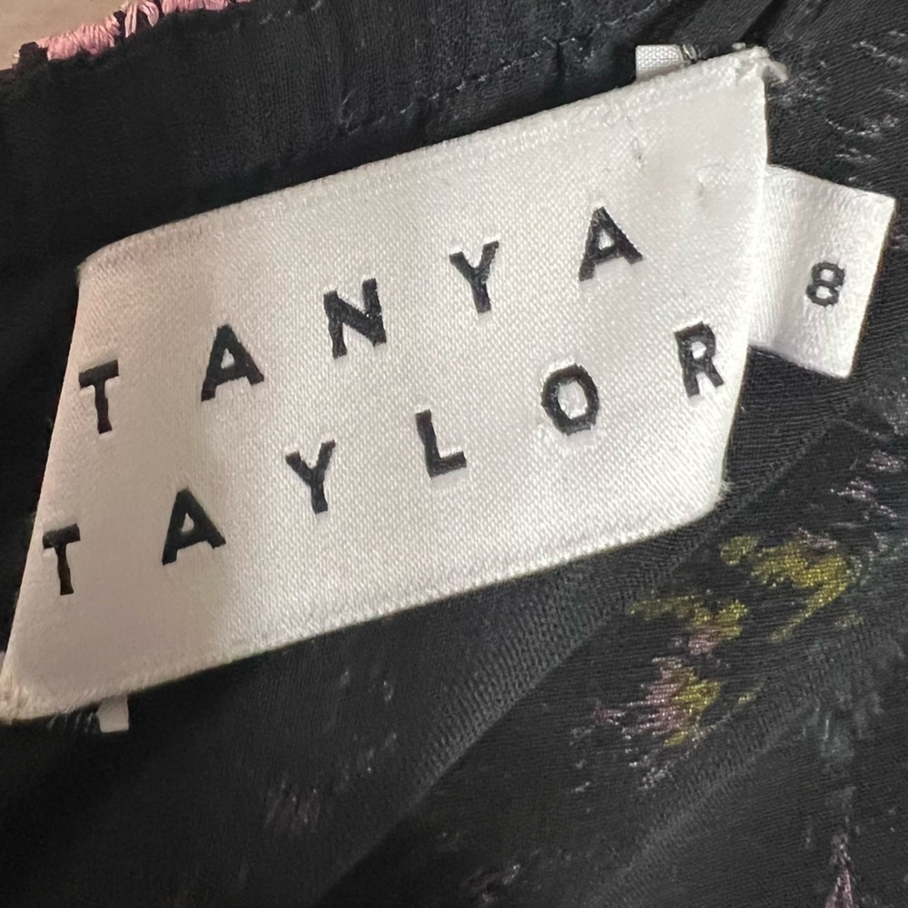 Tanya Taylor Georgette Tessa Black Silk Floral Embroidered Tassel Accent Top 8 - Picture 14 of 14